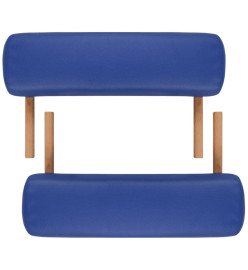 Table pliable de massage Bleu 3 zones avec cadre en bois