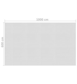 Film solaire de piscine flottant PE 1000x600 cm Gris