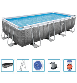 Bestway Ensemble de piscine Power Steel Rectangulaire 549x274x122 cm