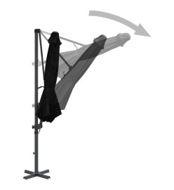 Parasol déporté avec mât en aluminium Noir 300 cm