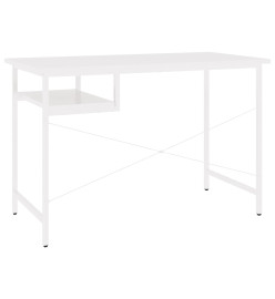 Bureau d'ordinateur Blanc 105x55x72 cm MDF et métal