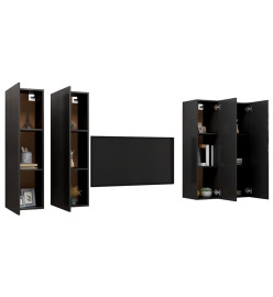 Meubles TV 4 pcs Noir 30,5x30x110 cm Aggloméré