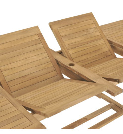 Meuble à dîner de jardin 9 pcs 180-280x100x75 cm Teck massif