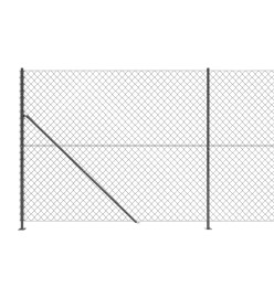 Clôture à mailles losangées avec bride anthracite 1,8x25 m