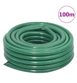 Tuyau d'arrosage avec jeu de raccords vert 0,9" 100 m PVC