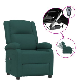 Fauteuil inclinable électrique Vert foncé Tissu