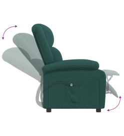 Fauteuil inclinable électrique Vert foncé Tissu