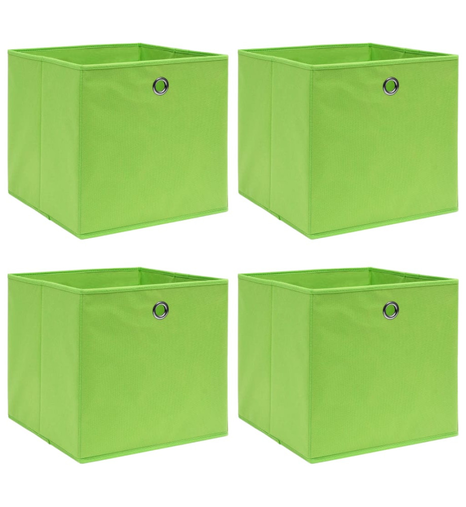 Boîtes de rangement 4 pcs Vert 32x32x32 cm Tissu