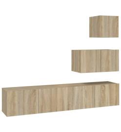 Ensemble de meubles TV 4 pcs Chêne sonoma Bois d'ingénierie