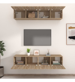 Meubles TV 4 pcs Chêne Sonoma 80x30x30 cm Bois d'ingénierie