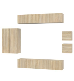 Ensemble de meubles TV 8 pcs Chêne sonoma Bois d'ingénierie