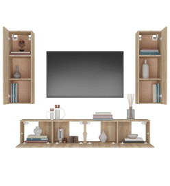 Ensemble de meubles TV 4 pcs Chêne sonoma Bois d'ingénierie