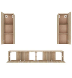 Ensemble de meubles TV 4 pcs Chêne sonoma Bois d'ingénierie