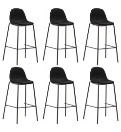 Chaises de bar lot de 6 noir tissu