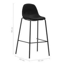 Chaises de bar lot de 6 noir tissu