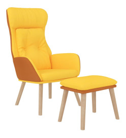 Chaise de relaxation avec repose-pied Jaune moutarde