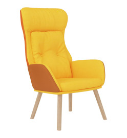 Chaise de relaxation avec repose-pied Jaune moutarde