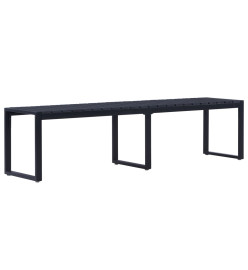Banc de jardin 180 cm Panneau PS Noir