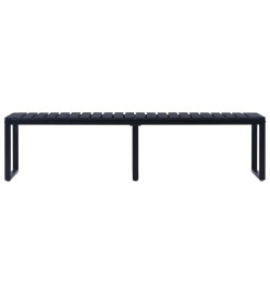 Banc de jardin 180 cm Panneau PS Noir