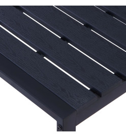 Banc de jardin 180 cm Panneau PS Noir