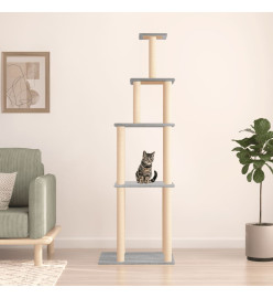 Arbre à chat avec griffoirs en sisal gris clair 183 cm