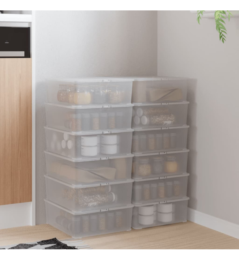 Boîtes de rangement en plastique 12 pcs 5 L empilables