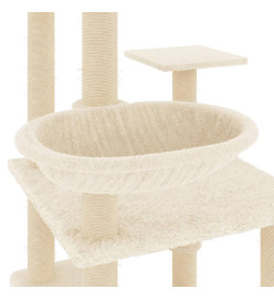 Arbre à chat avec griffoirs en sisal crème 141 cm