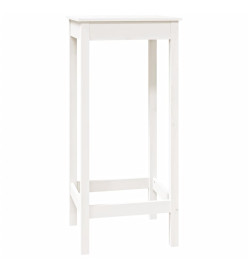 Table de bar blanc 50x50x110 cm bois massif de pin