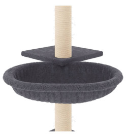 Arbre à chat avec griffoirs en sisal gris foncé 72 cm