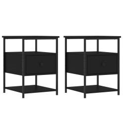 Tables de chevet 2 pcs noir 40x42x56 cm bois d’ingénierie