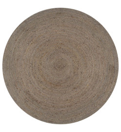 Tapis fait à la main Jute Rond 150 cm Gris