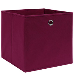 Boîtes de rangement 4 pcs Rouge foncé 32x32x32 cm Tissu