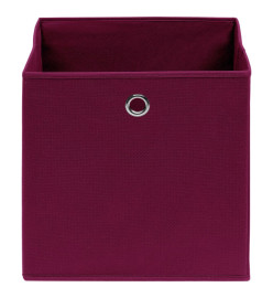 Boîtes de rangement 4 pcs Rouge foncé 32x32x32 cm Tissu