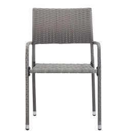 Ensemble à manger de jardin 5pcs gris/noir résine tressée/acier