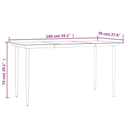 Ensemble à manger de jardin 5pcs gris/noir résine tressée/acier