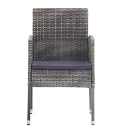 Ensemble à manger de jardin 9pcs gris/noir résine tressée/acier
