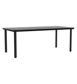 Ensemble à manger de jardin 9pcs gris/noir résine tressée/acier