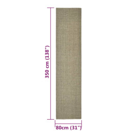 Tapis en sisal pour griffoir taupe 80x350 cm