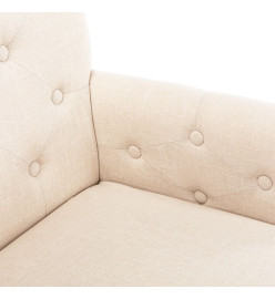 Chaises à manger avec accoudoirs lot de 6 beige tissu