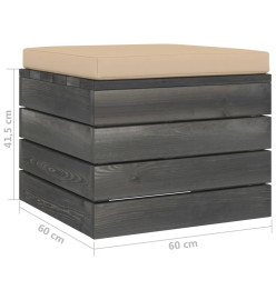 Salon palette de jardin 7 pcs avec coussins Bois de pin massif
