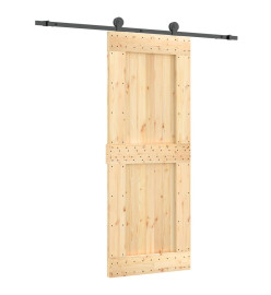 Porte coulissante et kit de quincaillerie 80x210 cm pin massif