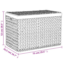 Panier à linge avec 3 sections 75x42,5x52 cm hyacinthe d'eau