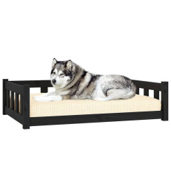 Lit pour chien noir 105,5x75,5x28 cm bois de pin solide