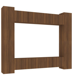 Ensemble de meubles TV 8 pcs Chêne marron Bois d'ingénierie