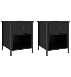 Tables de chevet 2 pcs noir 40x42x50 cm bois d’ingénierie