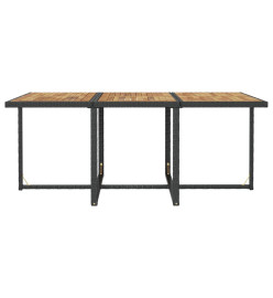 Salon de jardin encastrable 11 pcs Rotin et bois d'acacia Noir