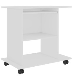 Bureau d'ordinateur Blanc 80x50x75 cm Aggloméré