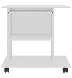 Bureau d'ordinateur Blanc 80x50x75 cm Aggloméré