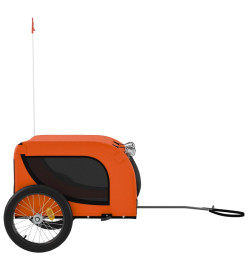 Remorque de vélo pour chien orange et noir tissu oxford et fer