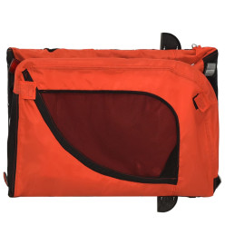 Remorque de vélo pour chien orange et noir tissu oxford et fer